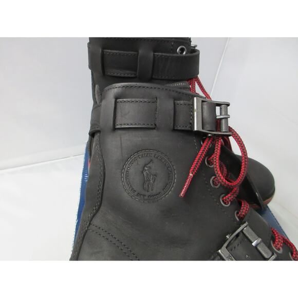 Polo Ralph Lauren Maurice Boots Mens Size 7 Black Leather Buckle Combat Moto main image 13